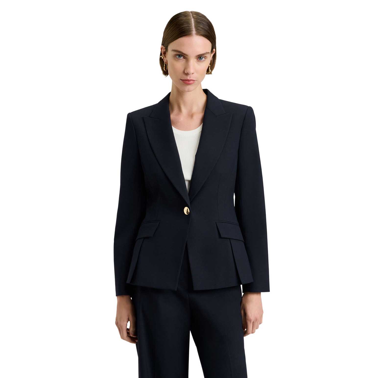 Veronika Maine Stretch Suiting Fitted Blazer